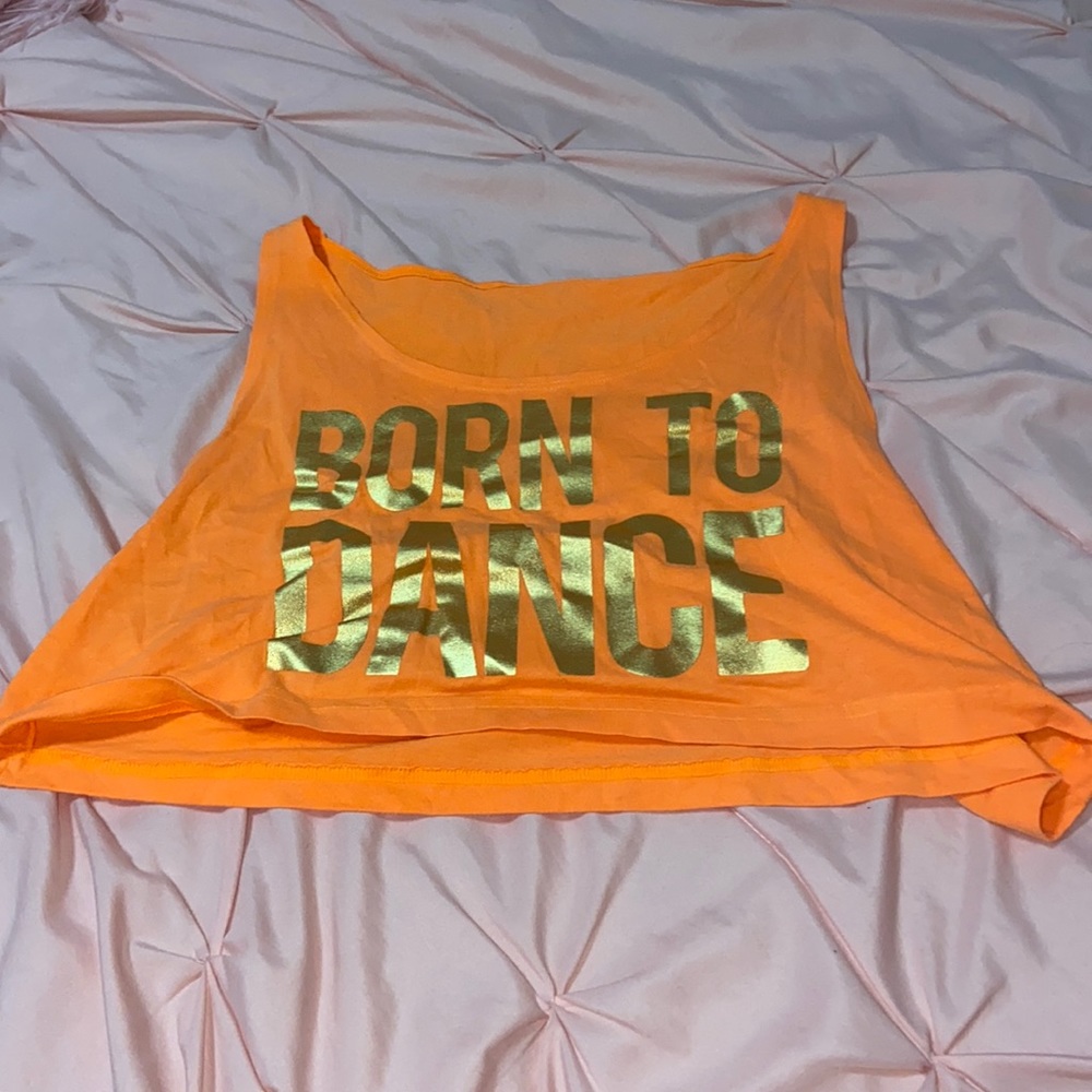 Orange Born To Dance Crop Top